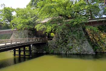高島城 冠木橋と冠木門
