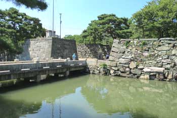 徳島城 下乗橋と大手門